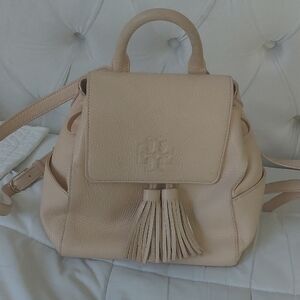 Tory Burch Light Tan Leather Backpack